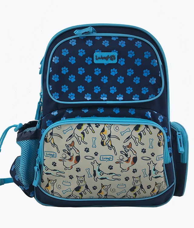 Ghiozdan scoala, imprimeu Catei, 42 cm, albastru - imagine 4